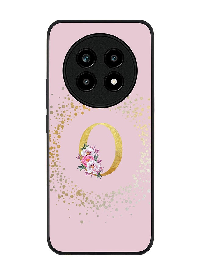 For Realme 13 Pro / 13 Pro+ Case,Slim fit Camera Protection, Shockproof Thin Phone cover  - Custom Monogram Floral - O  (Pink )